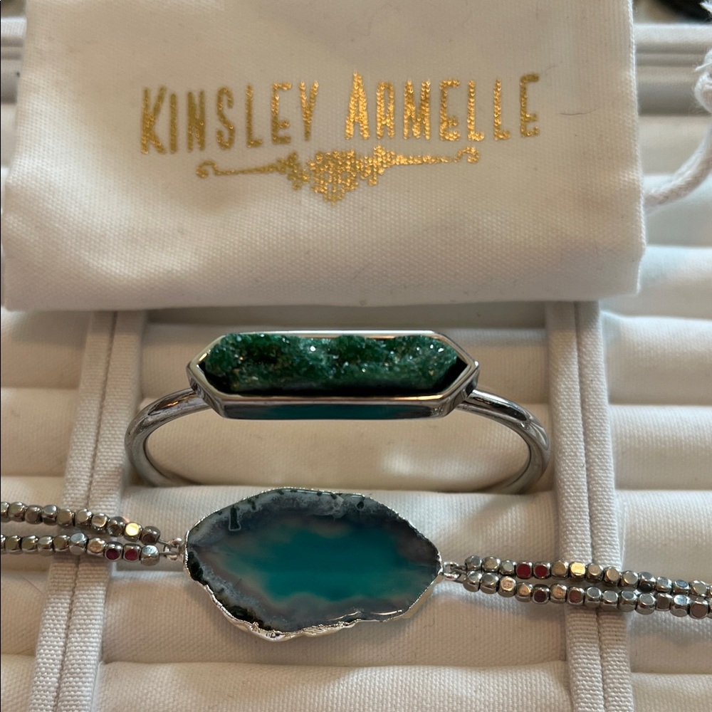 Kinsley Armelle Teal/green and Silver Bracelet Set